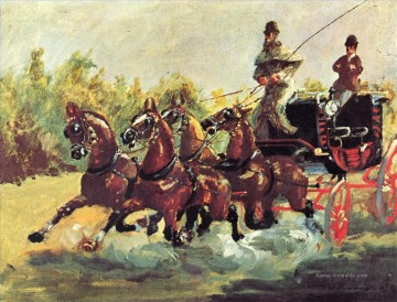  pferd - Graf Alphonse de Toulouse Lautrec ein vier pferd hitch 1881 Toulouse Lautrec Henri de fahren